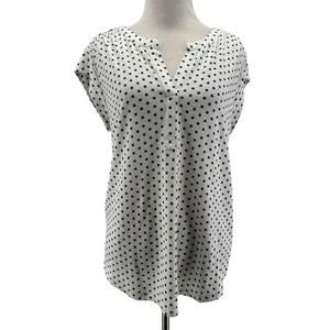 Daniel Rainn White and Black Polka Dot Blouse